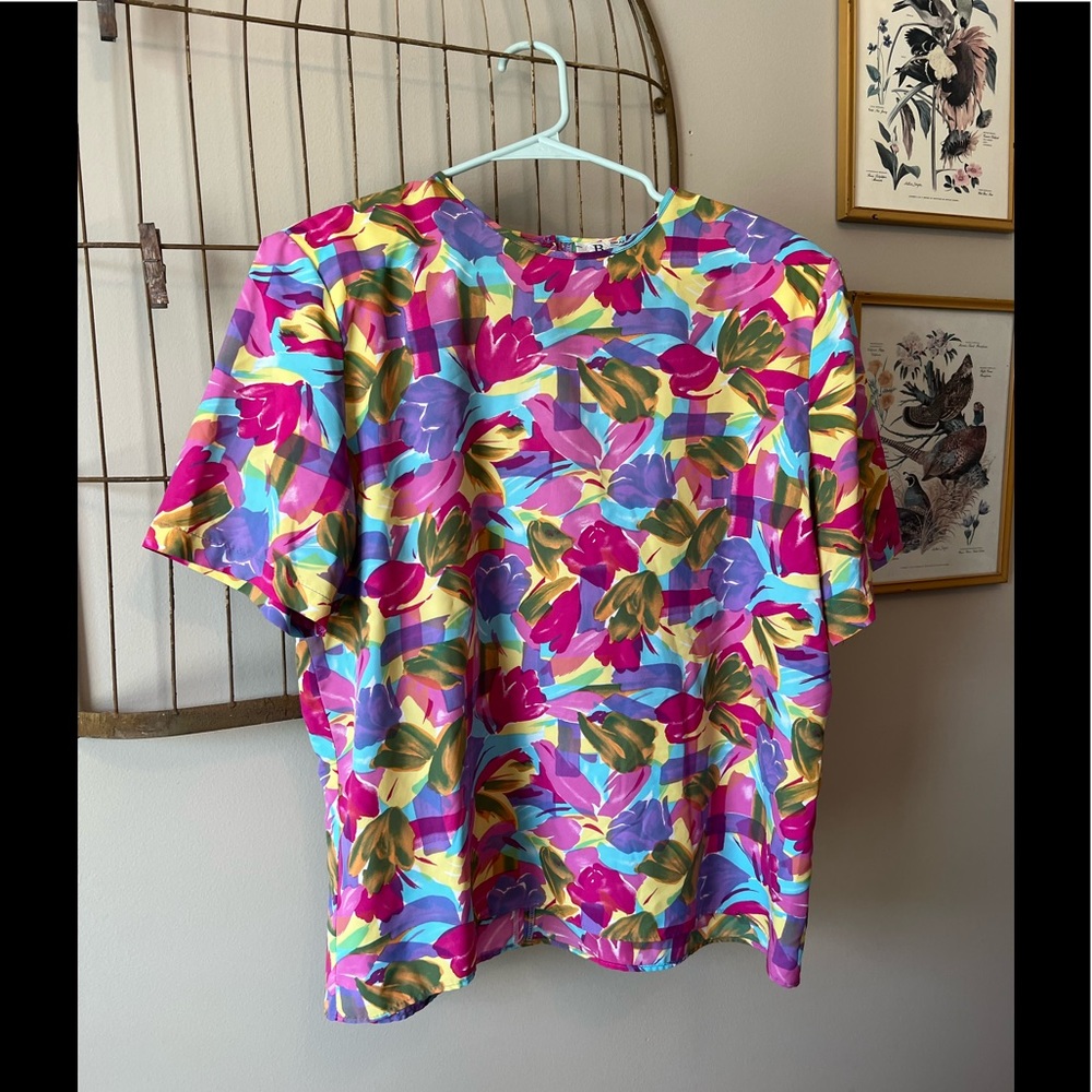 Vintage Braemar by Jeremy Scott Floral Blouse